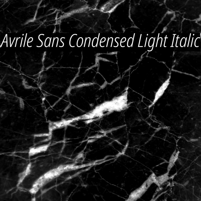 Avrile Sans Condensed Light Italic Font examples