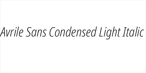 Avrile Sans Condensed Light Italic Logo