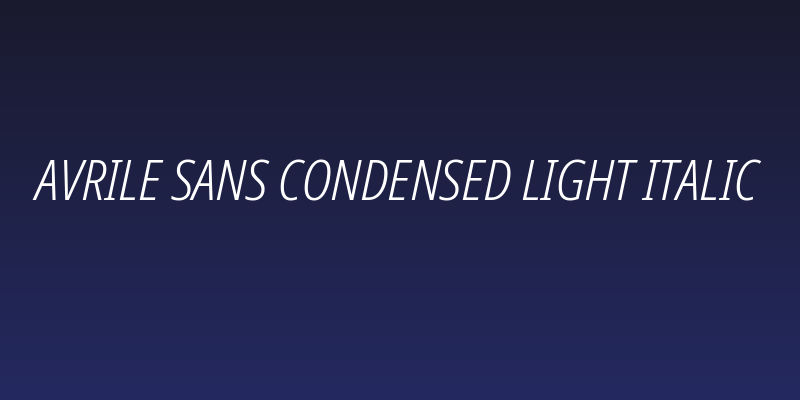 Avrile Sans Condensed Light Italic Social Header
