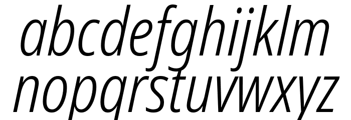 Avrile Sans Condensed Light Italic Font LOWERCASE