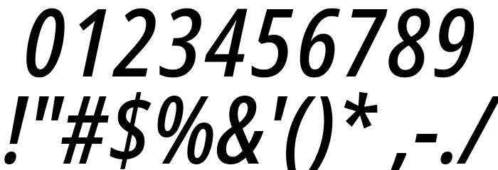 Avrile Sans Condensed Medium Italic Font OTHER CHARS