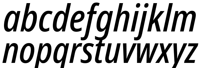 Avrile Sans Condensed Medium Italic Font LOWERCASE