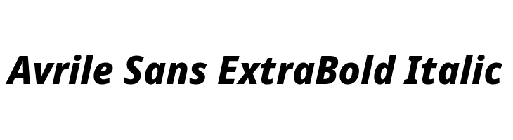 Avrile Sans ExtraBold Italic Schriftart