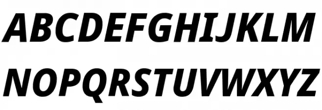 Avrile Sans ExtraBold Italic Caratteri MAIUSCOLE