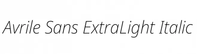 Avrile Sans ExtraLight Italic  नि: शुल्क फ़ॉन्ट्स डाउनलोड