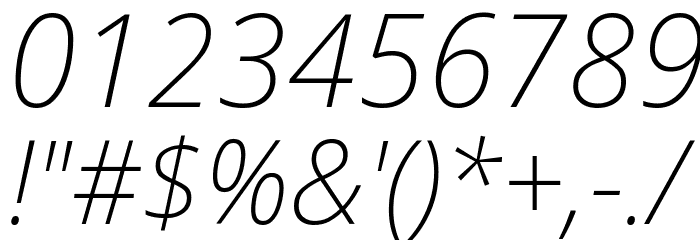 Avrile Sans ExtraLight Italic Font OTHER CHARS