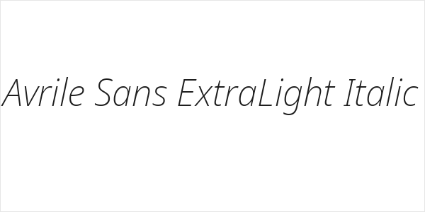 Avrile Sans ExtraLight Italic Logo
