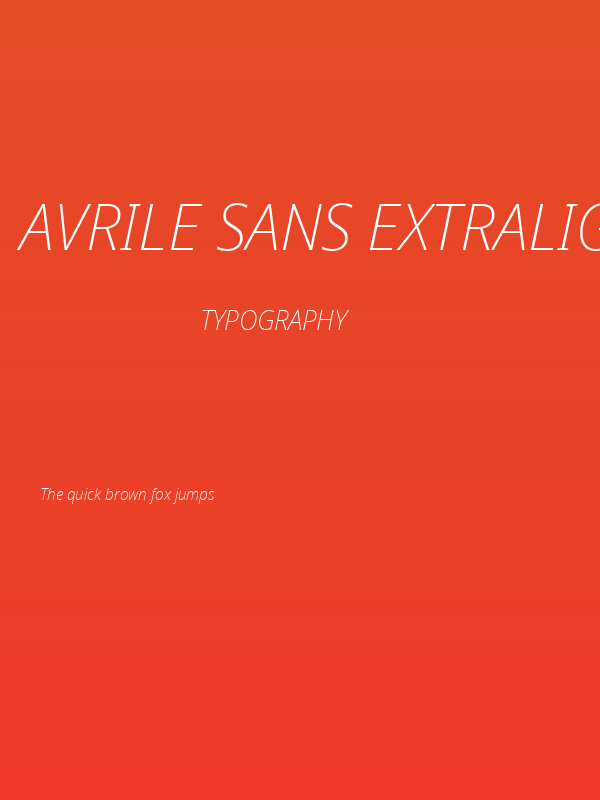Avrile Sans ExtraLight Italic Poster
