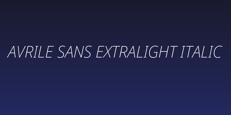 Avrile Sans ExtraLight Italic Social Header
