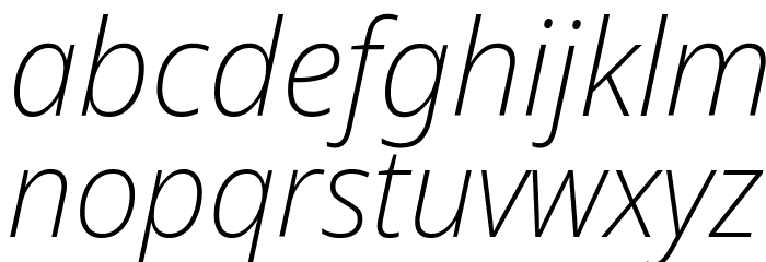 Avrile Sans ExtraLight Italic Font LOWERCASE