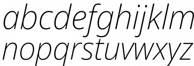 Avrile Sans ExtraLight Italic Font LOWERCASE
