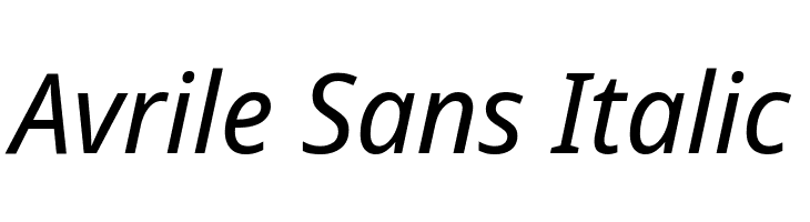 Avrile Sans Italic Schriftart