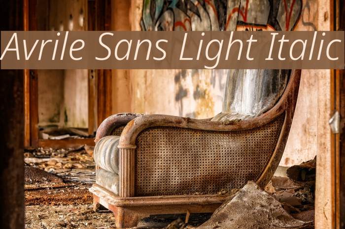 Avrile Sans Light Italic Font examples