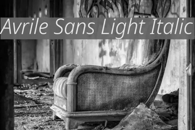 Avrile Sans Light Italic Font examples