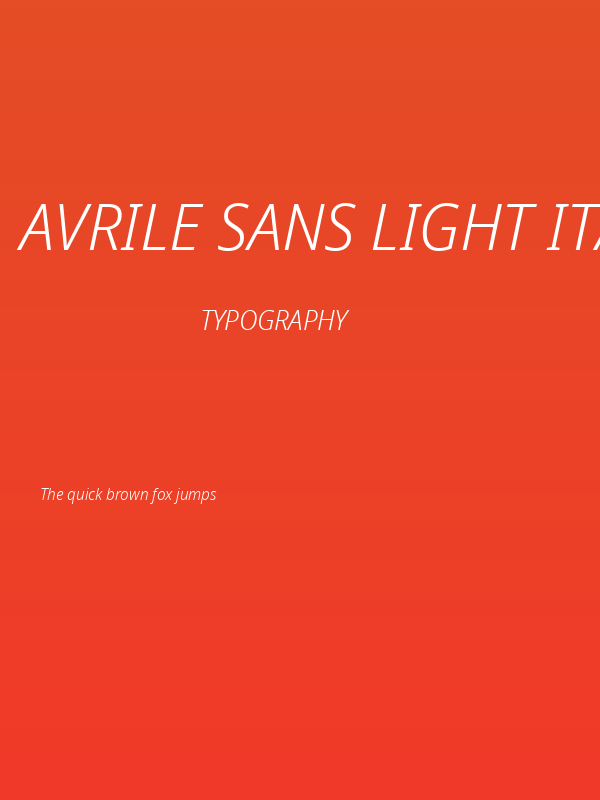 Avrile Sans Light Italic Poster