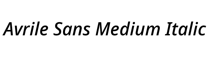Avrile Sans Medium Italic Schriftart