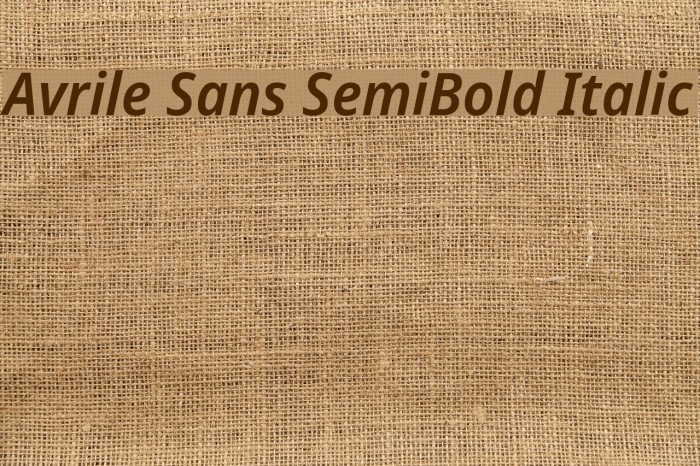 Avrile Sans SemiBold Italic Font examples