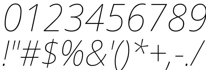 Avrile Sans Thin Italic Font OTHER CHARS
