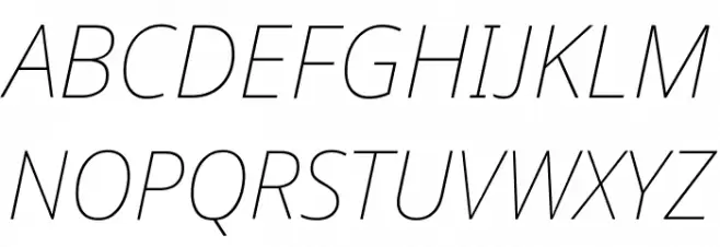 Avrile Sans Thin Italic Schriftart Groß