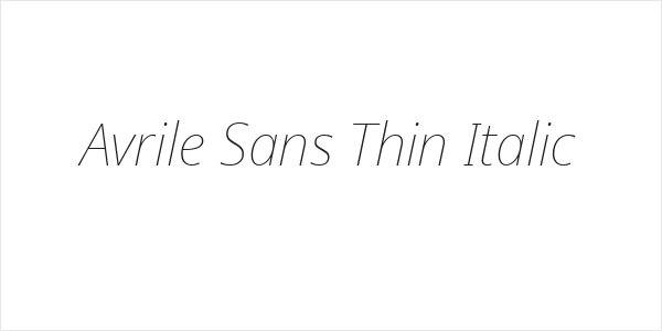 Avrile Sans Thin Italic Logo