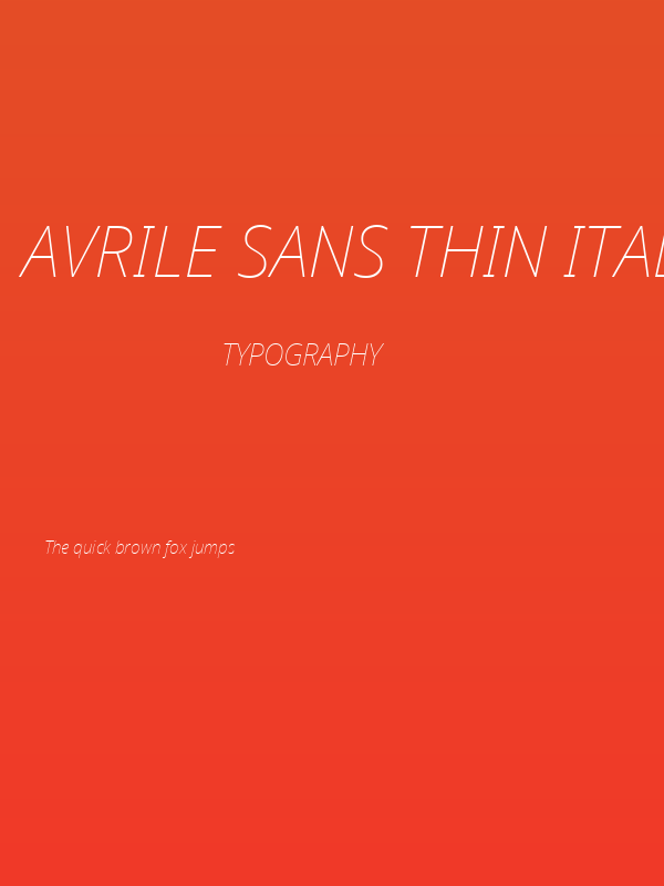 Avrile Sans Thin Italic Poster