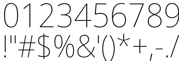 Avrile Sans Thin Schriftart Anderer Schreiben