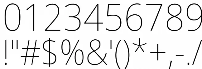 Avrile Sans Thin Font OTHER CHARS