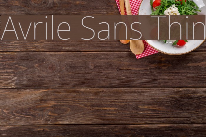 Avrile Sans Thin Schriftart examples