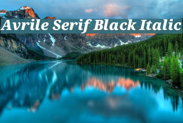Avrile Serif Black Italic Font examples