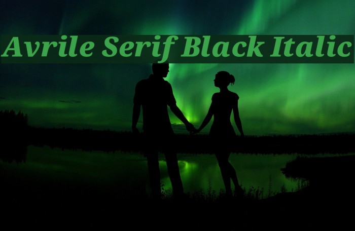Avrile Serif Black Italic Font examples