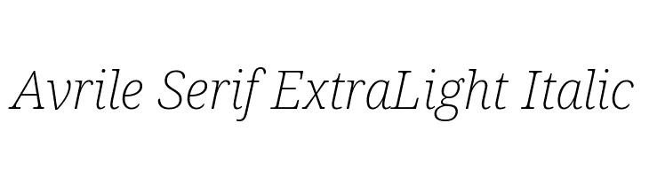 Avrile Serif ExtraLight Italic  フリーフォントのダウンロード