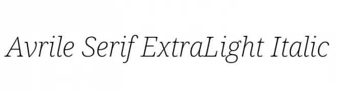 Avrile Serif ExtraLight Italic  नि: शुल्क फ़ॉन्ट्स डाउनलोड
