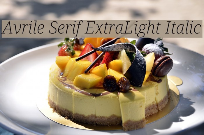 Avrile Serif ExtraLight Italic Font examples