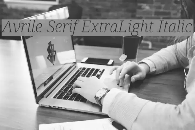 Avrile Serif ExtraLight Italic Font examples