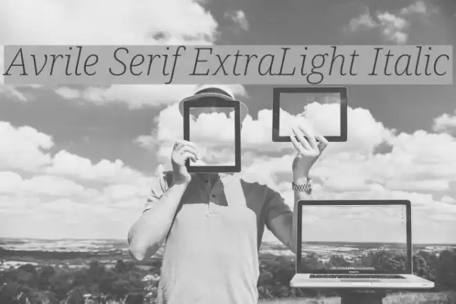 Avrile Serif ExtraLight Italic Font examples