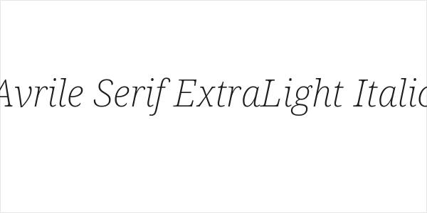 Avrile Serif ExtraLight Italic Logo