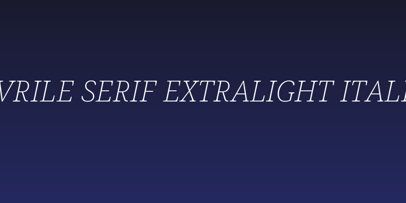 Avrile Serif ExtraLight Italic Social Header