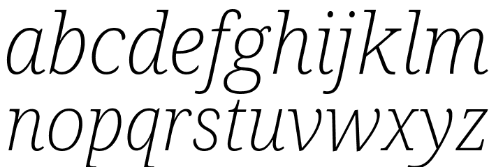 Avrile Serif ExtraLight Italic Font LOWERCASE