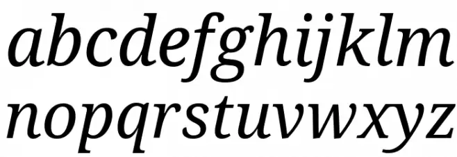 Avrile Serif Italic फ़ॉन्ट लोअरकेस