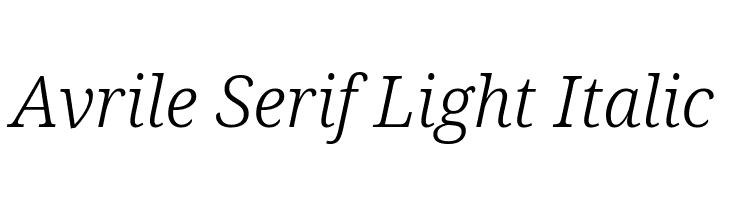 Avrile Serif Light Italic Font