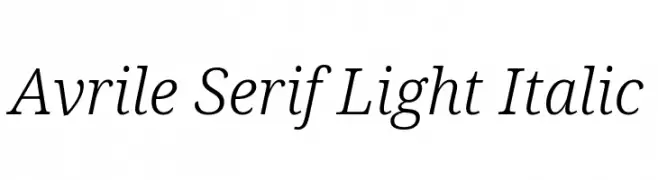 Avrile Serif Light Italic  Frei Schriftart Herunterladen