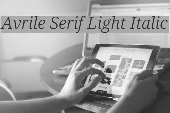 Avrile Serif Light Italic Font examples