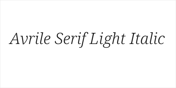 Avrile Serif Light Italic Logo