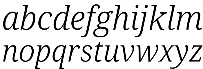 Avrile Serif Light Italic Font LOWERCASE
