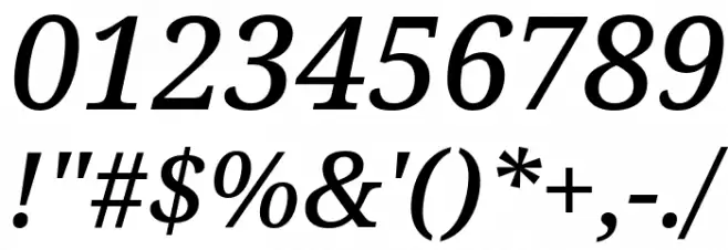 Avrile Serif Medium Italic Font OTHER CHARS