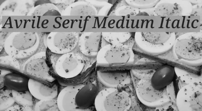 Avrile Serif Medium Italic Font examples