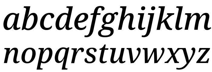Avrile Serif Medium Italic Font LOWERCASE