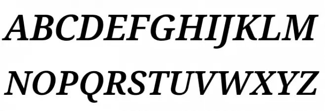 Avrile Serif SemiBold Italic Шрифта ВЕРХНИЙ