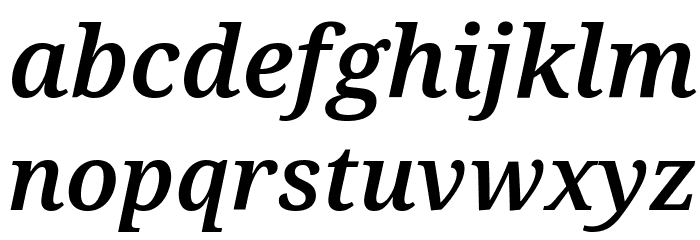Avrile Serif SemiBold Italic Font LOWERCASE