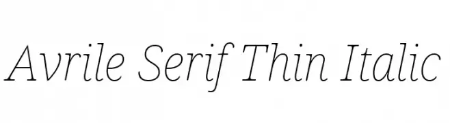 Avrile Serif Thin Italic  Frei Schriftart Herunterladen